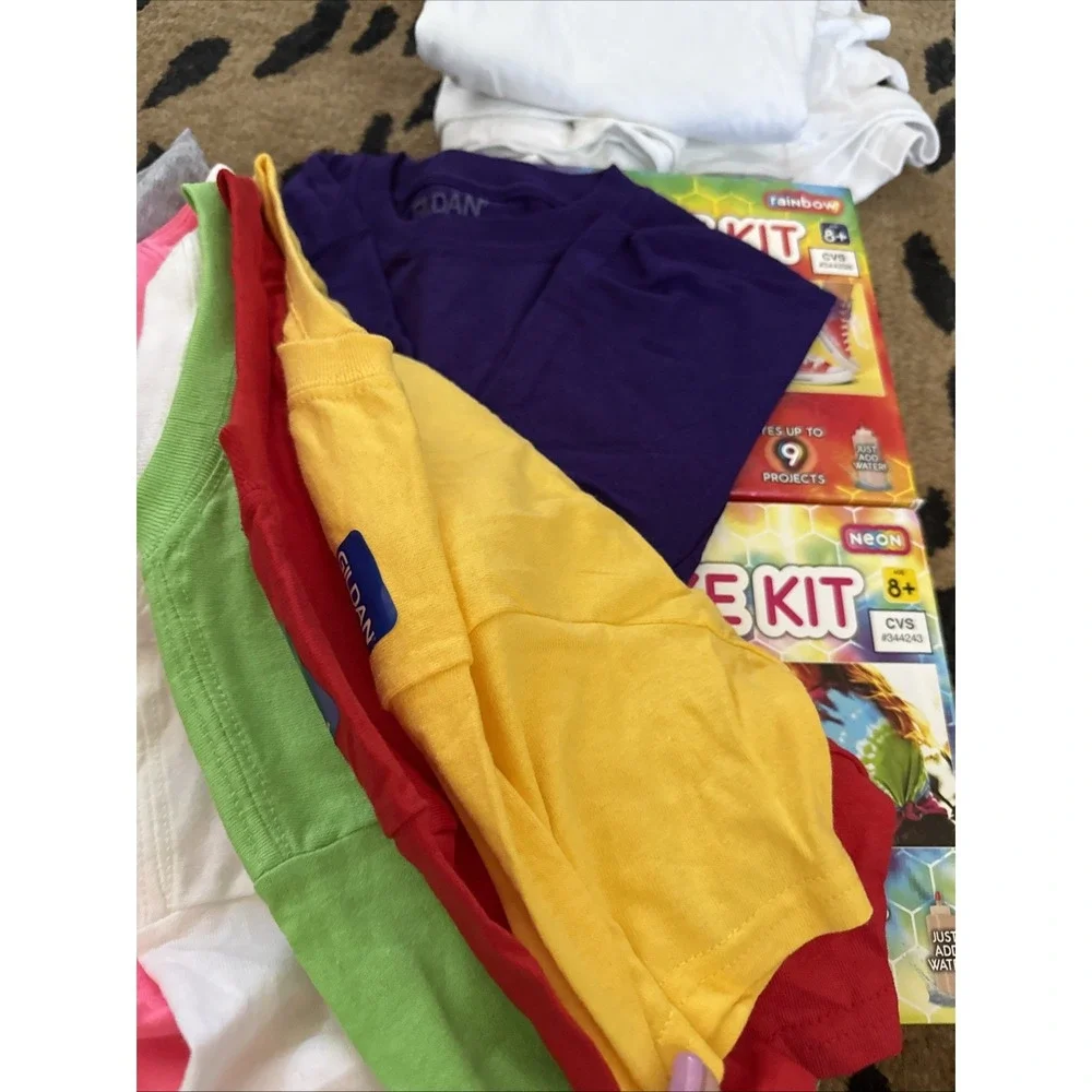Tie-Dye Kit's Lot of 2-New 8 XS Gilda Colored Shirts Kids And‎ 2 3XL Adult 4317